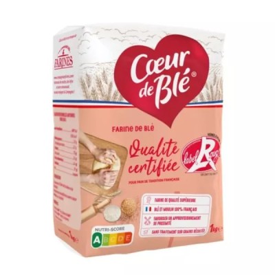 Harina de trigo etiqueta roja T65 1kg - LA CIE DES FARINES