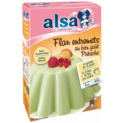 Préparation flan entremet pistache 180g - ALSA