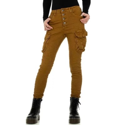 Jeans Femme façon cargo camel