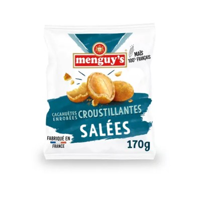 Salted crunchy coated peanuts 170g - MENGUY'