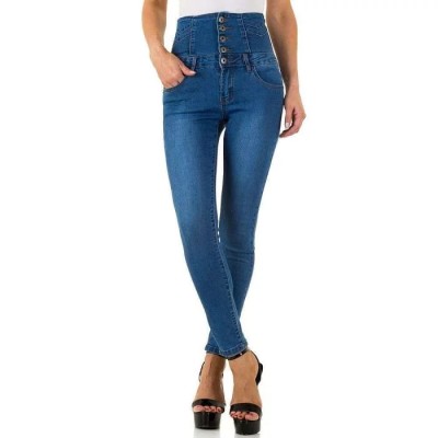 Jeans Women's high waist slim blue jeans