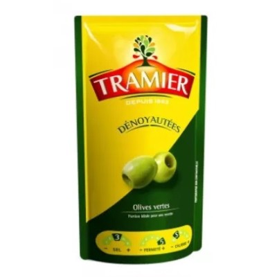Pitted Green Olives, 100g - TRAMIER