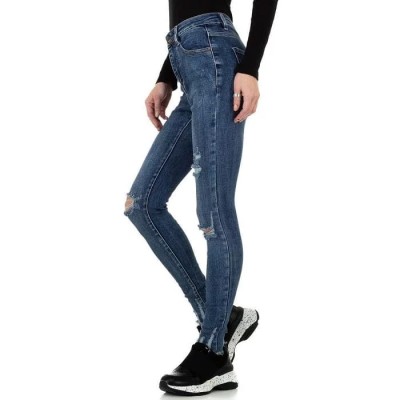 Jeans Femme Laulia effet usé Slim blue