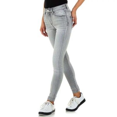 Women's jeans with rhinestones and back bow L.grey