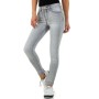 Women's jeans with rhinestones and back bow L.grey