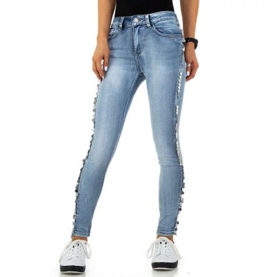 Women's Jeans Denim details parts silver blue