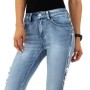 Jeans Femme Denim détails pièces argent blue