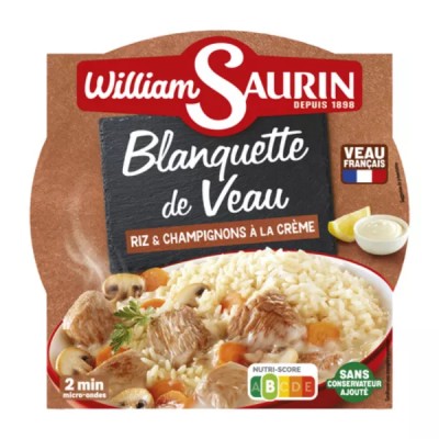 Blanquette of Veal, Rice and Mushrooms in Cream 285g - WILLIAM SAURIN