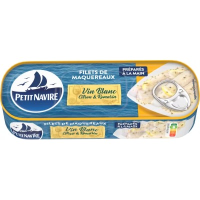 Filets de Maquereaux Vin Blanc Citron/Romarin, 175g - PETIT NAVIRE