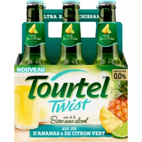 Bière Sans Alcool Aromatisée au jus d'Ananas et de Citron Vert 0,0% 6x27,5cl - TOURTEL TWIST
