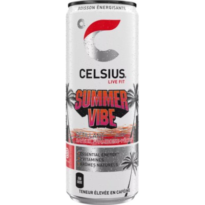 Boisson Énergisante Pétillante Summer Vibe Saveur Framboise Pêche 355ml - CELSIUS