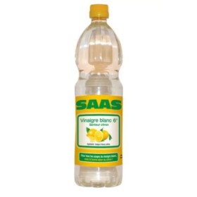 Vinaigre d'alcool blanc 6° senteur citron, bouteille 1 L - SAAS