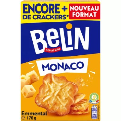Biscuits Apéritifs Crackers Emmental Monaco 170 g - BELIN