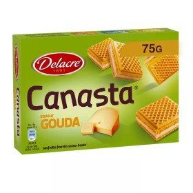 Biscuits Apéritifs Gaufrettes Saveur Gouda Canasta 75 g - DELACRE