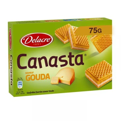 Biscuits Apéritifs Gaufrettes Saveur Gouda Canasta 75 g - DELACRE
