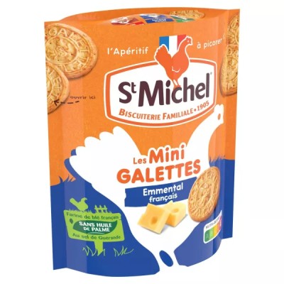 Biscuits Apéritifs Mini Galettes Emmental 100 g - ST MICHEL