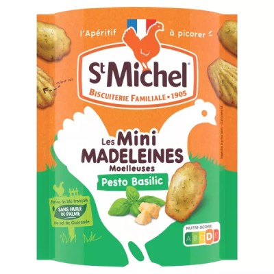 Biscuits Apéritifs Mini Madeleines Pesto 100 g - ST MICHEL