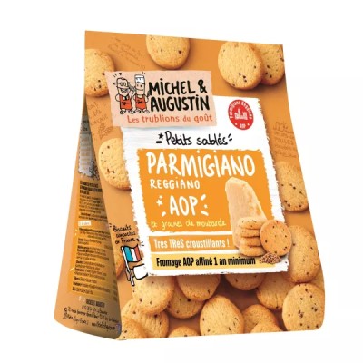Petits Sablés Parmesan et Moutarde, 120g - MICHEL ET AUGUSTIN