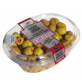 Olives Vertes Dénoyautées Piment d'Espelette 200g - TROPIC APERO