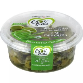 Olives vertes dénoyautées à l'ail des ours 150 g - CROC'FRAIS