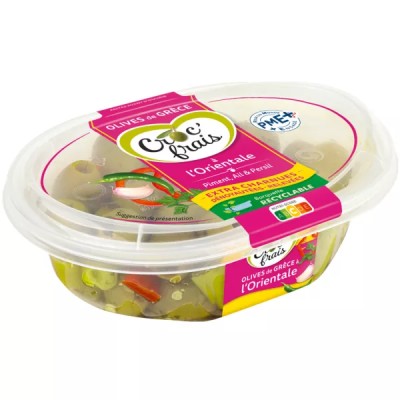 Olives Vertes Dénoyautée à L'orientale 200g - Croc'frais