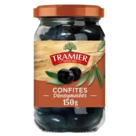 Olives Noires Dénoyautées Confites, 150g - TRAMIER