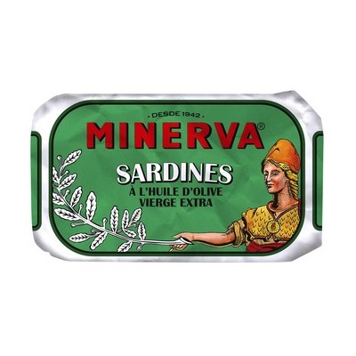 Sardines à l'huile d'olive vierge extra, boîte 120 g - MINERVA