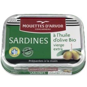 Sardines à l'huile d'olive vierge extra bio 120 g - PARMENTIER