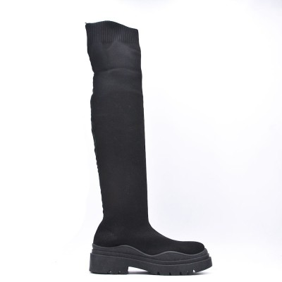 Boot in mixed materials for fall and winter