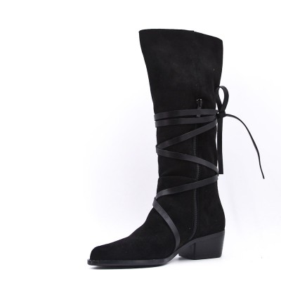 Faux suede boot