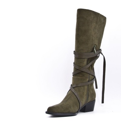 Faux suede boot