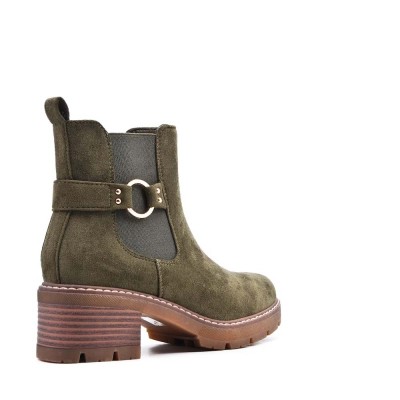 Mixed material ankle boot