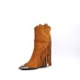 Mixed material ankle boot