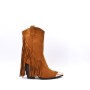 Mixed material ankle boot