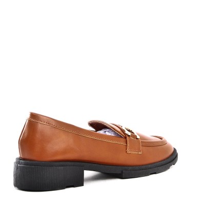 Faux leather derby for women