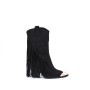 Mixed material ankle boot