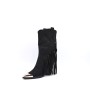 Mixed material ankle boot