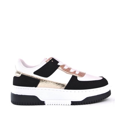 Mixed material lace sneaker for women