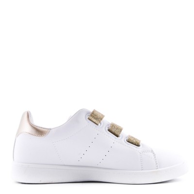 Faux leather tennis shoes with velcro