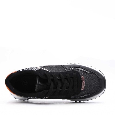 Mixed material lace sneaker for women