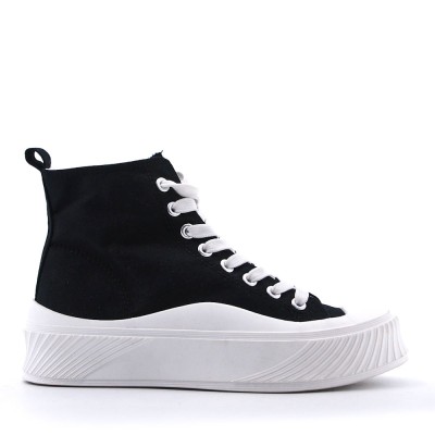 Mixed material lace sneaker for women