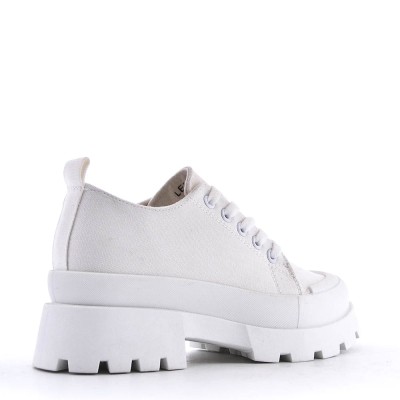 Mixed material lace sneaker for women