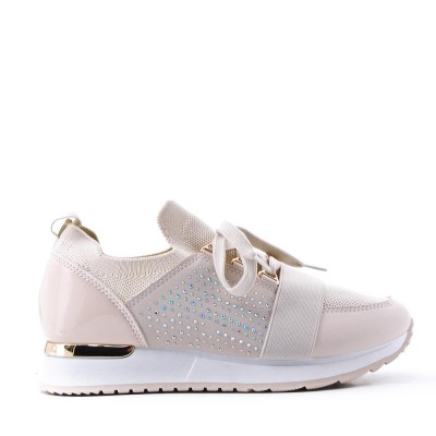 Mixed material lace sneaker for women