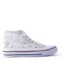 Mixed material lace sneaker for women