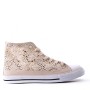 Mixed material lace sneaker for women