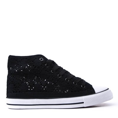 Mixed material lace sneaker for women