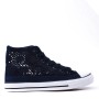 Mixed material lace sneaker for women