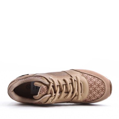 Mixed material lace sneaker for women