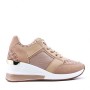 Mixed material lace sneaker for women