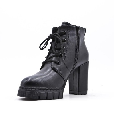 Faux leather ankle boot